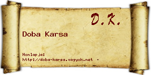 Doba Karsa névjegykártya